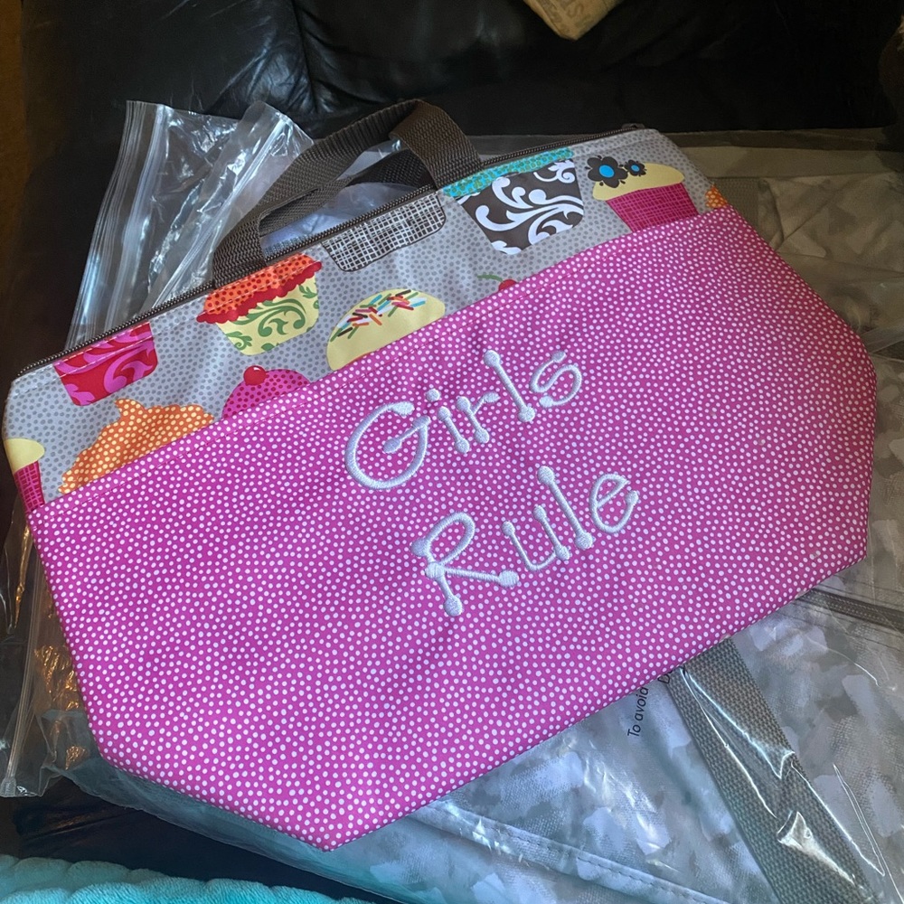 Thirty-One Thermal Tote with embroidery “Girls Rule”